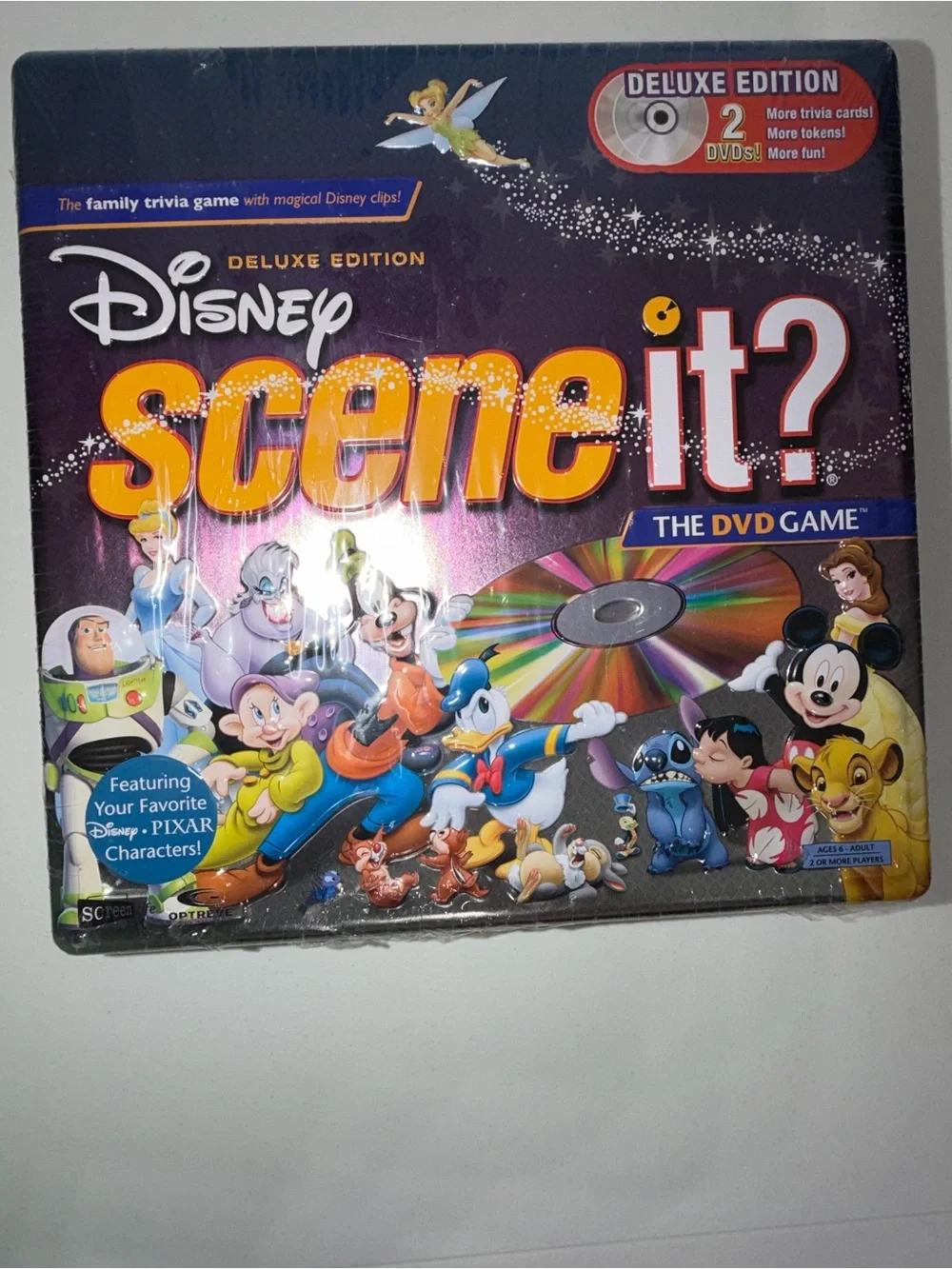 ⁠Disney Scene It Deluxe Edition DVD Board Game Sealed Metal Tin Pixar Trivia NEW